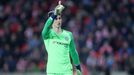 Kepa Arrizabalaga v prvním čtvrtfinále Evropské ligy Slavia - Chelsea.