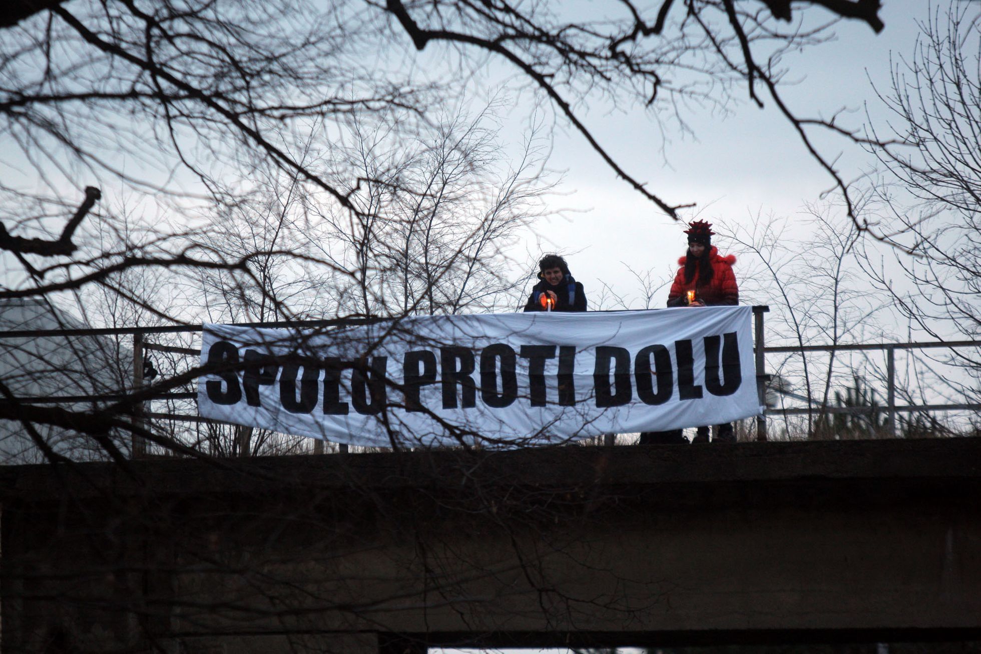 Demonstrace občanů Horního Jiřetína