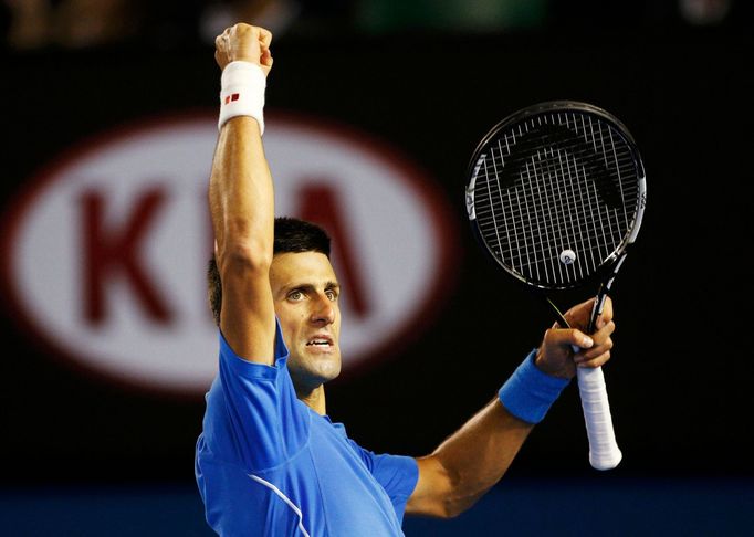 Novak Djokovič při finále Australian Open 2015