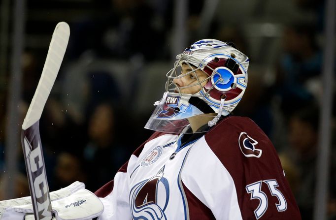 Roman Will v prvním zápase v NHL (Colorado Avalanche)