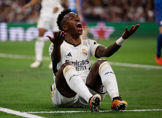 Brazilec Vinicius Junior z Realu Madrid při odvetě s Lipskem