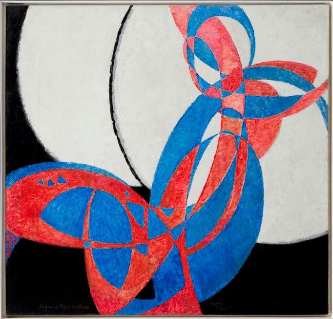 František Kupka: Amorfa - Dvoubarevná fuga. 1912, olej, plátno, 221,8 x 220 cm