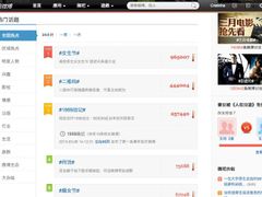 Seznam aktuálně nejoblíbenějších hashtagů na Weibu.