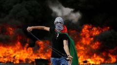 Protesty v Ramalláhu na Západním břehu Jordánu
