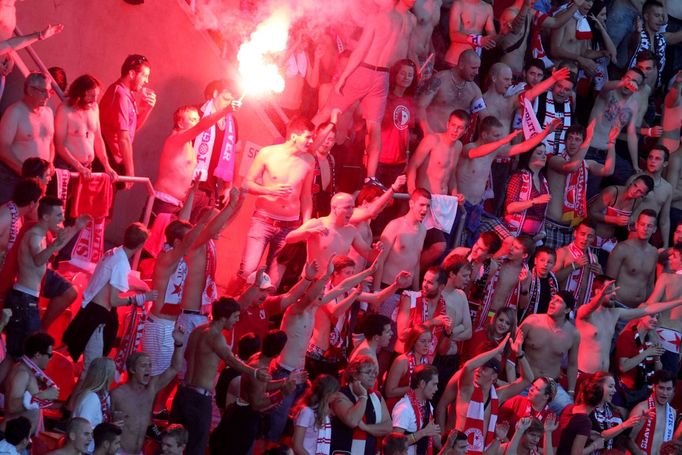 Slavia - Hajduk Split: fanoušci Slavie