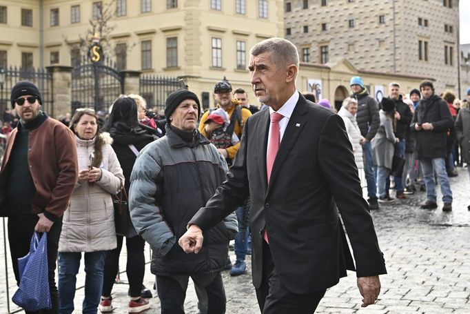 Poslanec a předseda ANO Andrej Babiš, který se přišel podívat na Pražský Hrad na prezidentkou inauguraci Petra Pavla, Praha, 9. 3. 2023