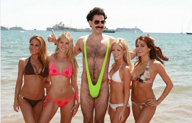 Sacha Baron Cohen jako filmový Borat.