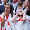 Fanoušci sledují semifinále MS 2018 Chorvatsko - Anglie v anglickém Nottinghamu