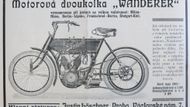 Dobový inzerát na německý motocykl Wanderer z roku 1905...