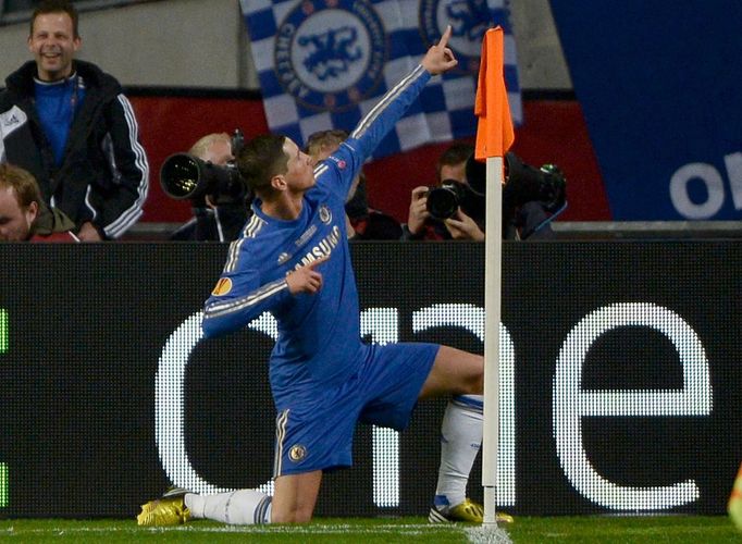 Fotbal, finále Evropské ligy, Chelsea - Benfica: Fernando Torres slaví gól na 1:0