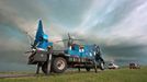 VORTEX 2 - Doppler on Wheels A Doppler on Wheels portable weather radar truck scans a severe thunderstorm in the Texas Panhandle on June 13, 2010. More than 100 research vehicles, including the DOW, participated in VORTEX 2, an unprecedented two-year science project to study tornadoes in the United States in 2009 and 2010.