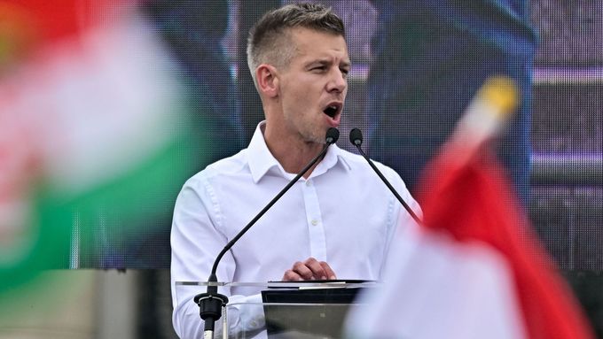 Opoziční lídr Péter Magyar