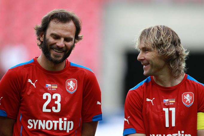 ČR "96"-Německo "96": Patrik Berger a Pavel Nedvěd