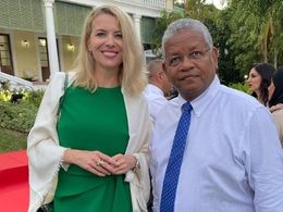 Honorární konzulka Jana Štefánková a prezident Seychelské republiky Wavel Ramkalawan