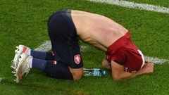 Zklamaný Vladimír Coufal po prohraném čtvrtfinále Česko - Dánsko na ME 2020