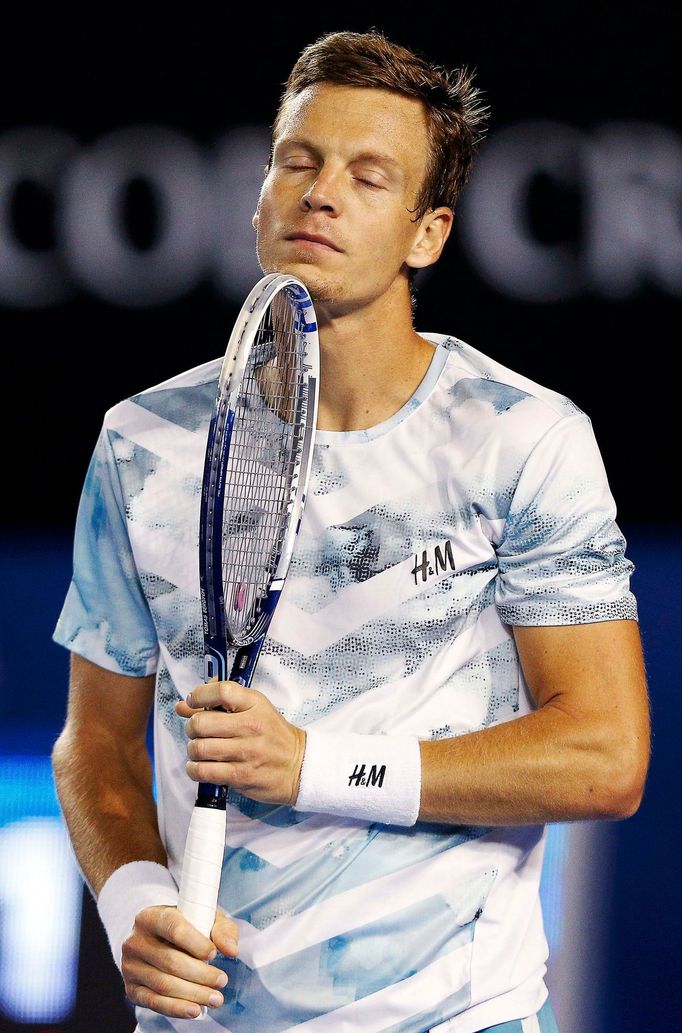 Australian Open 2015: Tomáš Berdych při semifinále s Andy Murraym