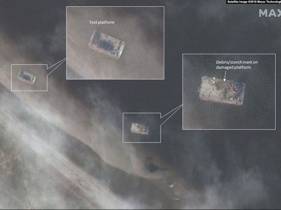 Satelitní snímek pořízení těsně po výbuchu na severu Ruska.