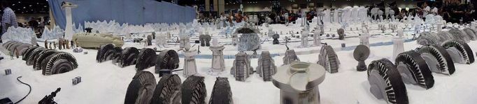 Star Wars Celebration V - Hoth Echo Base Battle diorama - panoramic view of the battle Taken on August 15, 2010 Sand Lake Commons, Orlando, FL, US