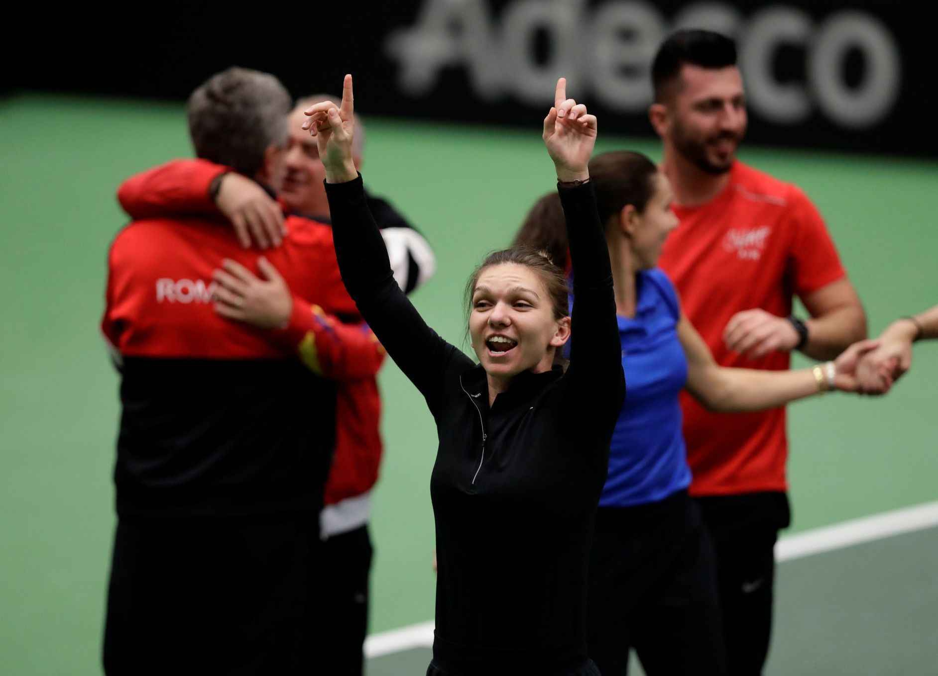 Simona Halepová slaví postup do druhého kola Fed Cupu 2019