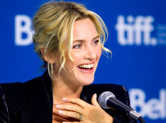 Kate Winslet attends a news conference for the film "Labor Day