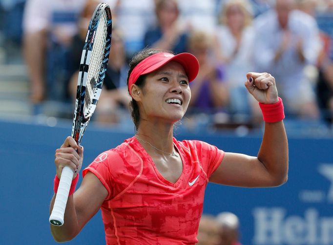 Li Na slaví postup do semifinále US Open 2013