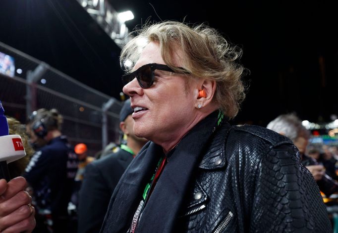 Zpěvák Axl Rose před startem VC Las Vegas F1 2024