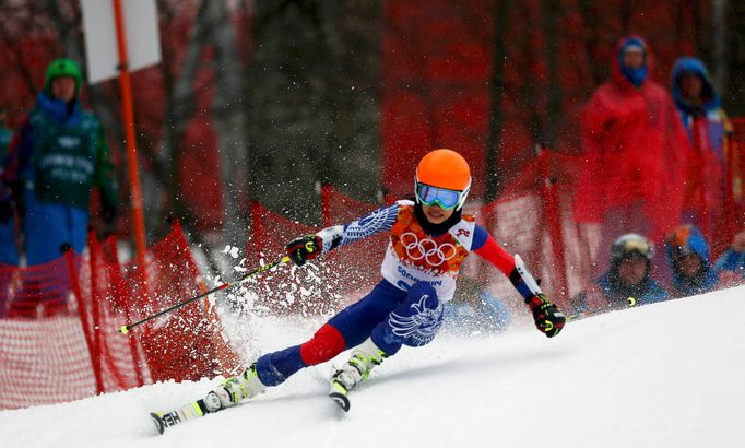 Vanessa Mae v obřím slalomu na olympiádě v Soči