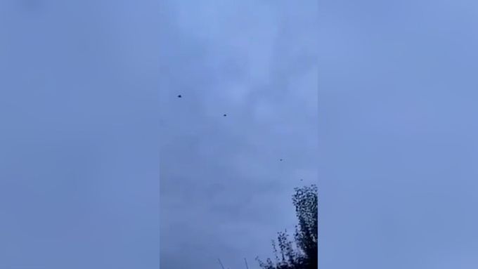 Ruské drony Šahíd mířící k útoku na ukrajinské civilisty