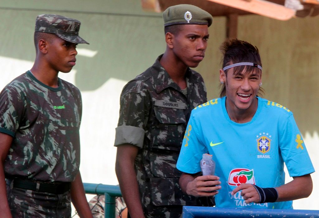 Neymar na tréninku brazilské fotbalové reprezentace před OH Londýn 2012