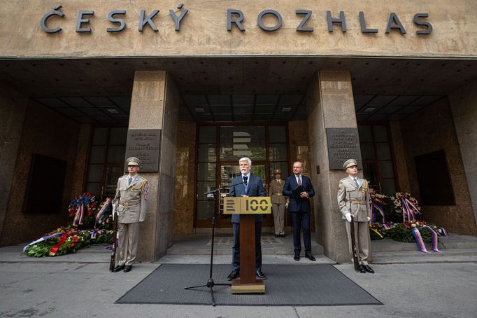 Výročí sovětské okupace 1968 před Českým Rozhlasem v Praze.