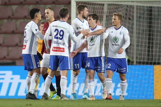 Radost Mladé Boleslavi v zápase 19. kola první ligy Sparta - Ml. Boleslav