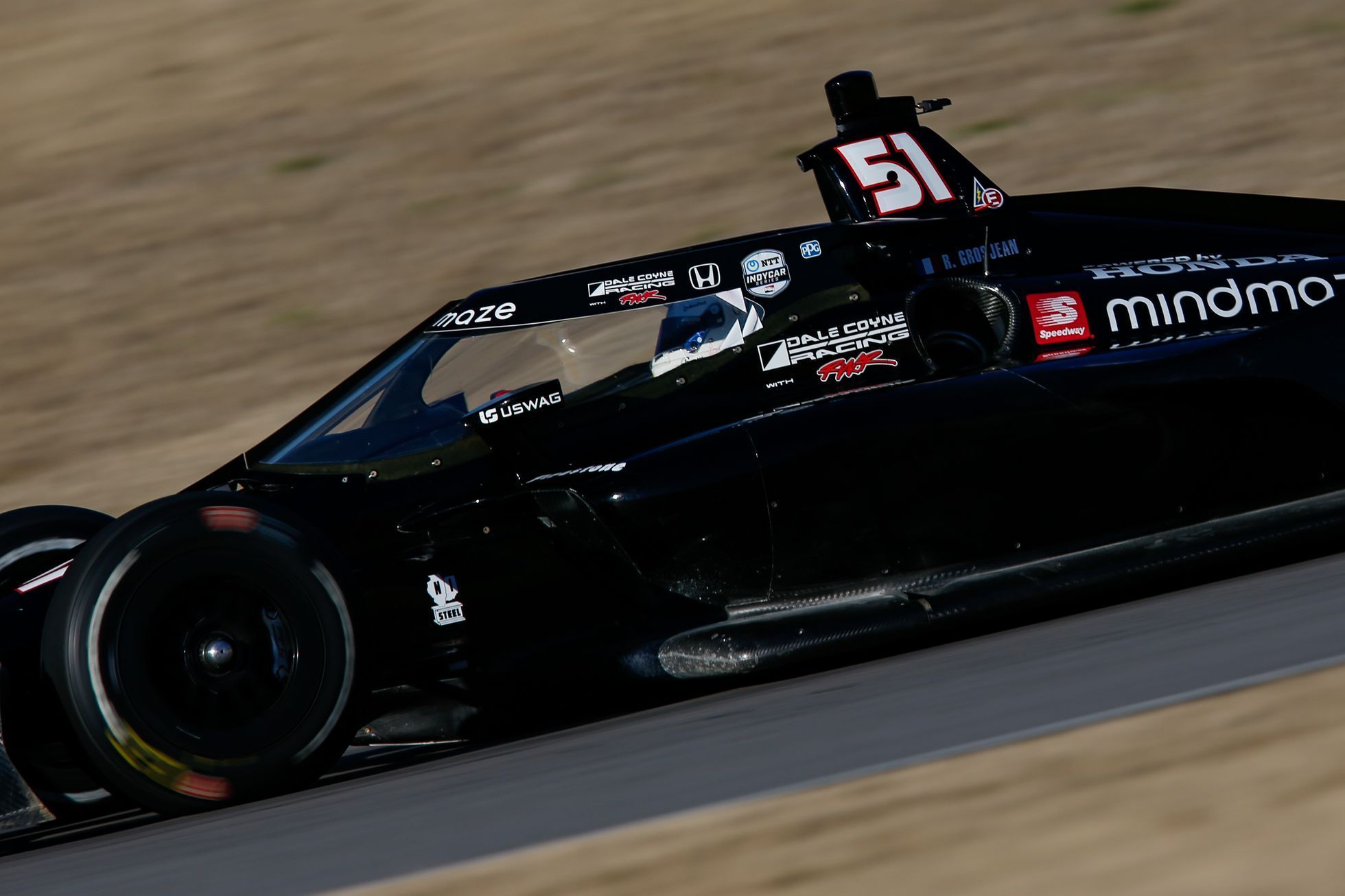 Romain Grosjean při prvních testech monopostu IndyCar