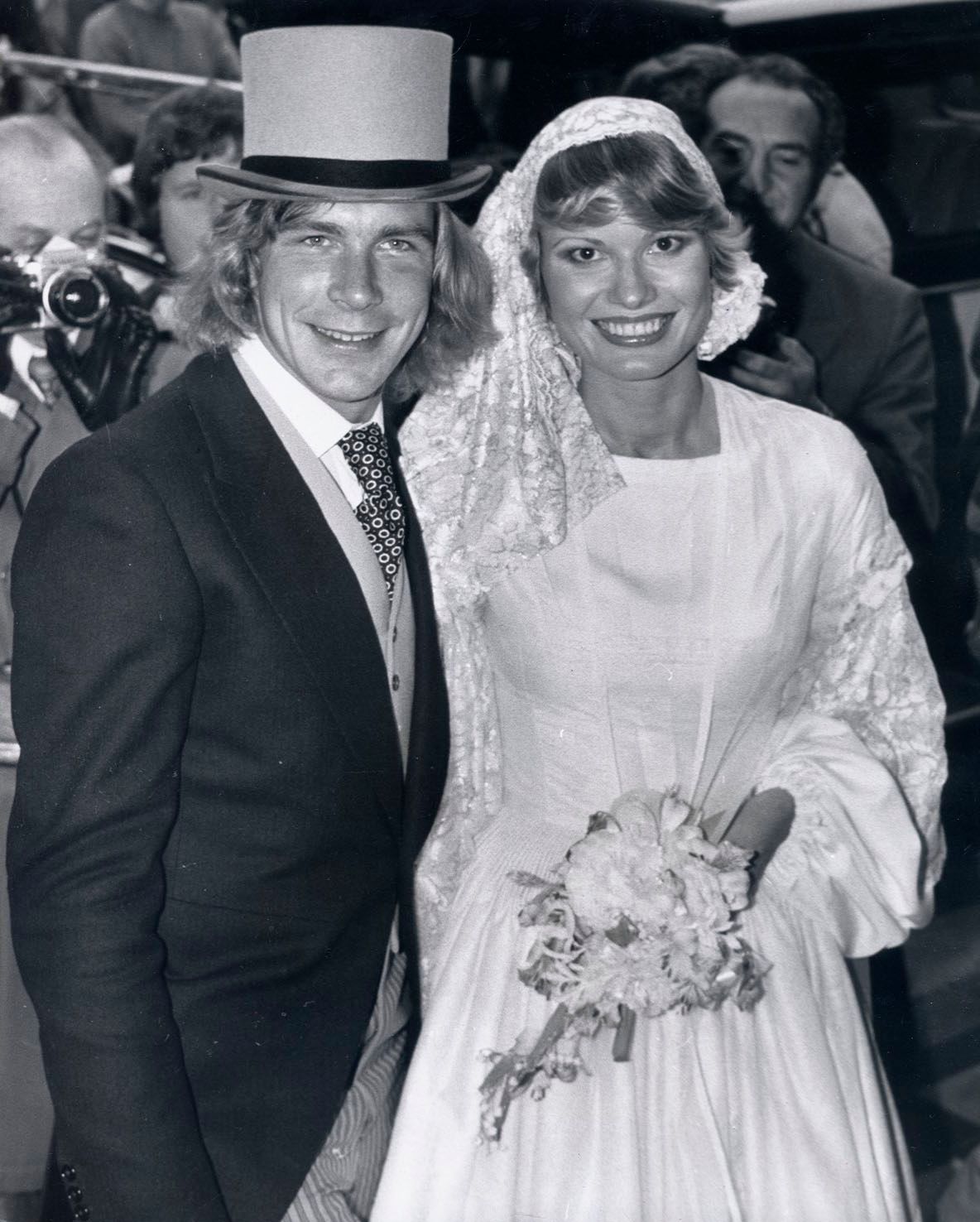 James Hunt s manželkou Susy Millerovou (1974)