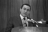 Husní Mubarak v roce 1985 v posluchárně Policejní akademie v Káhiře.