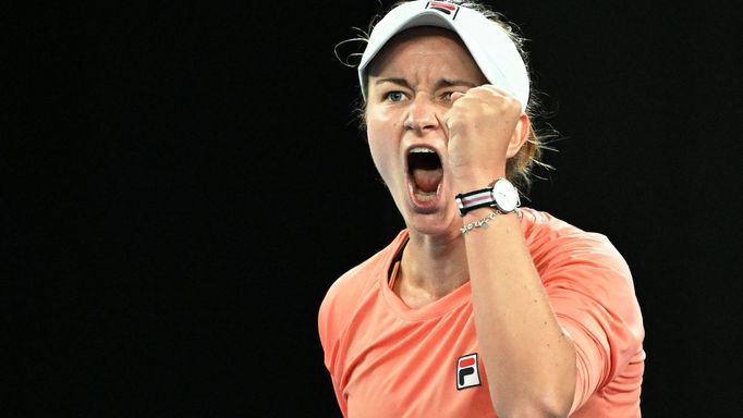 Barbora Krejčíková slaví vítězství ve 3. kole letošního Australian Open