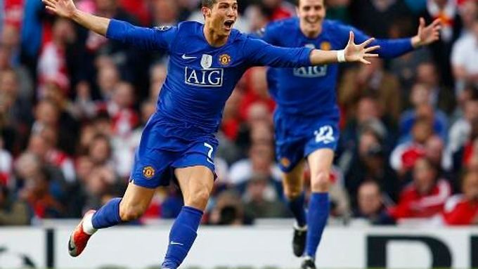 Ronaldo ještě v dresu Manchesteru United.