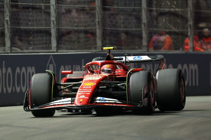 Carlos Sainz junior, Ferrari v kvalifikaci na VC Las Vegas F1 2024