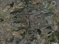 Praha zobrazená pomocí Google Earth