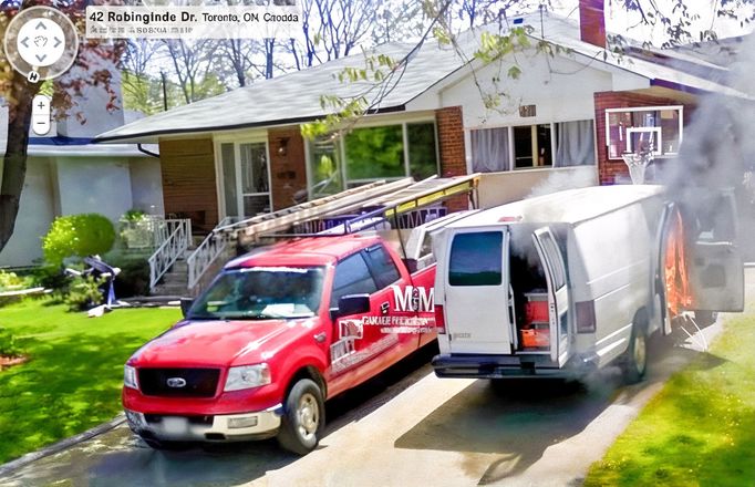 Reprofoto (výřez) z mapovací 3D služby Google Street View, kterou provozuje již přes 15 let americká společnost Google LLC.