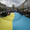 Demonstrace Milion chvilek demokracie, Ukrajina, Václavské náměstí, duben 2021, respirátory, protest