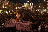 Protest trval zhruba půl hodinu a znělo na něm v mnoha vyjádřeních totéž: dohoda ODS a ČSSD odporuje vůli voličů.