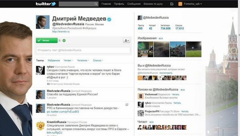 Rusko Medveděv Twitter