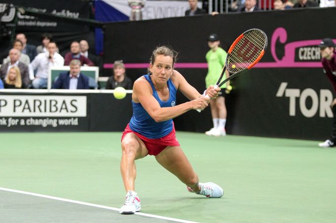 Barbora Strýcová ve finále Fed Cupu 2018 Česko - USA