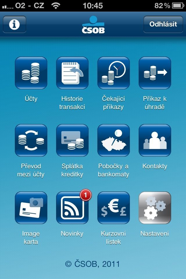 Aplikace pro smartbanking od ČSOB