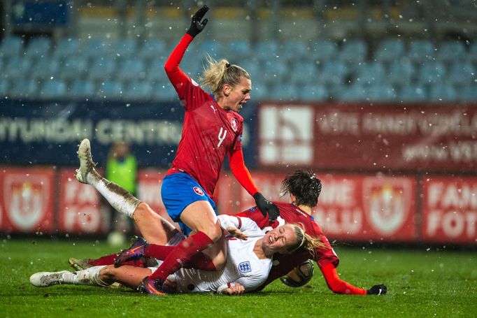 České fotbalistky v duelu s Anglií