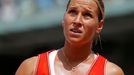 Slovenská tenistka Dominika Cibulková je smutná z porážky od Australanky Samanthy Stosurové během čtvrtfinále French Open 2012.