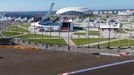 General view of the Sochi Autodrom circuit during the third free practice session of the Russian F1 Grand Prix October 11, 2014. Formula One Russian Grand Prix will take