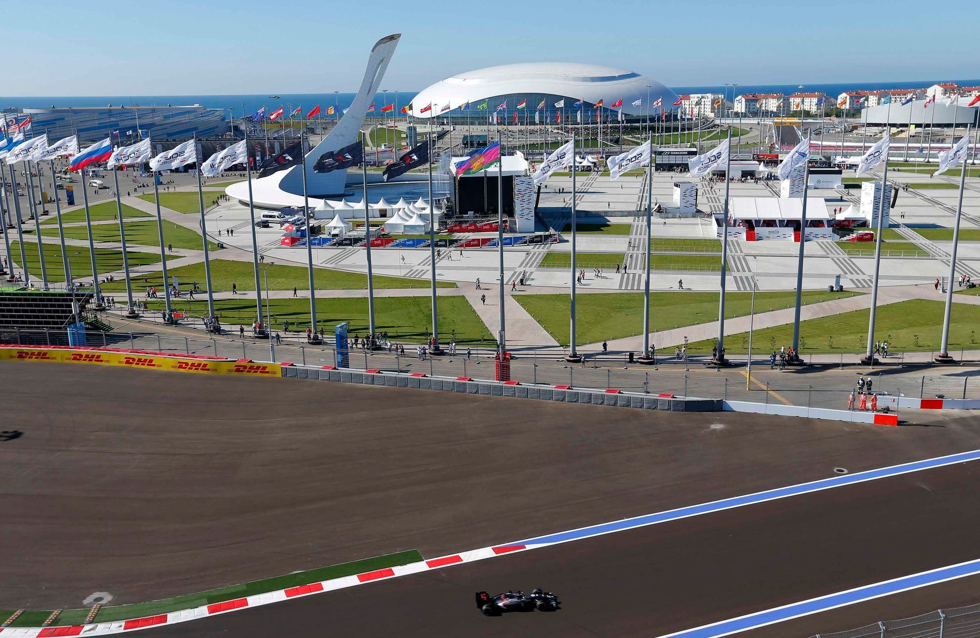 General view of the Sochi Autodrom circuit during the third free practice session of the  Russian F1 Grand Prix