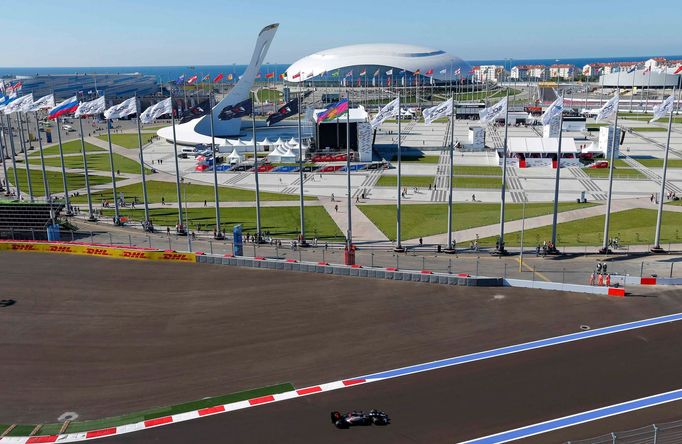 General view of the Sochi Autodrom circuit during the third free practice session of the Russian F1 Grand Prix October 11, 2014. Formula One Russian Grand Prix will take