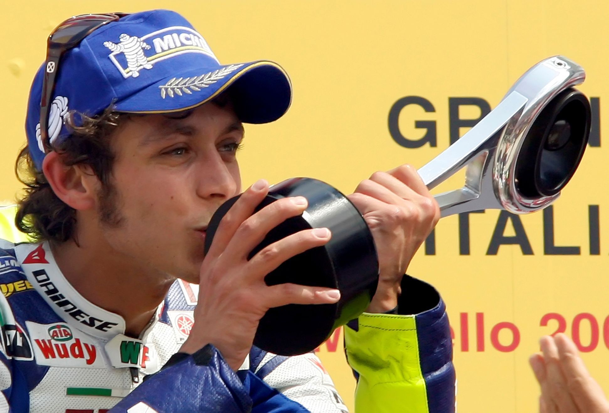 Valentino Rossi (Yamaha) slaví vítězství v GP Itálie MotoGP 2007